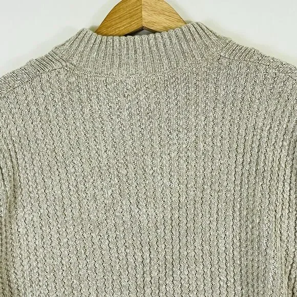 Eddie Bauer Beige Cotton Knit‎ Henley Collar Knit Sweater Men's Large Tall - Picture 5 of 6